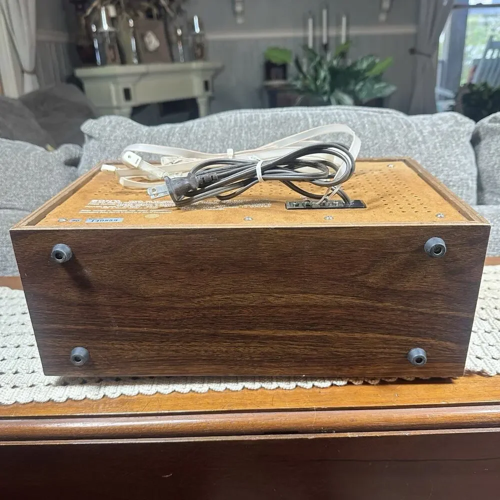 Vtg 60s Sony ICF-9650W Fidelity Sound AM/FM Tabletop Stereo Radio Wooden Case